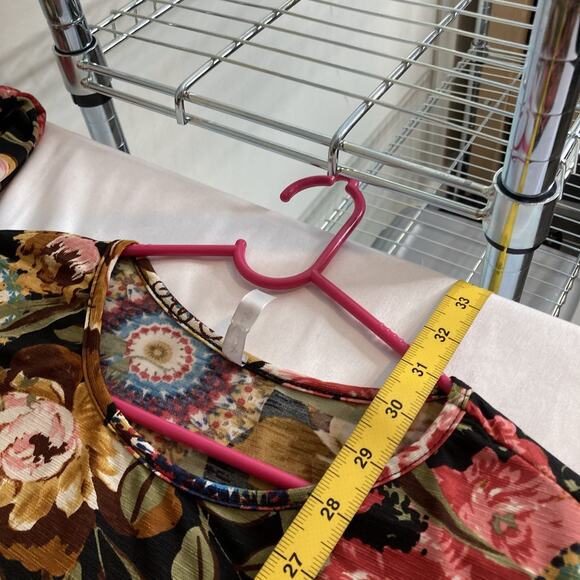 Acting Pro Women's Floral Medallion Print Long Sleeve Top Size 2X Retro Mod Boho - Picture 3 of 9